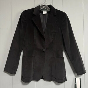 HARVE BENARD Vintage with Tags Black Velvet Blazer 1 Button Open Pockets Size 4